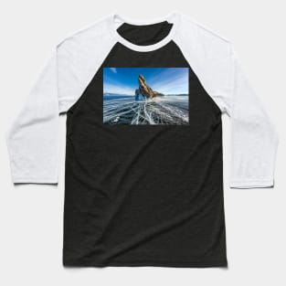 Rock mountain throw ice sea Baseball T-Shirt